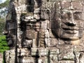 Beautiful shot of the statues of Angkor Thom in Krong, Cambodia