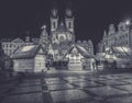 Beautiful shot of the streets of Prague under the clouds in the Czech Republic