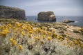 Beautiful shot of stunning rocky landscape surrounding Dwejra Bay, Malta