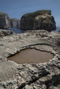 Beautiful shot of stunning rocky landscape surrounding Dwejra Bay, Malta