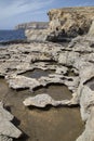 Beautiful shot of stunning rocky landscape surrounding Dwejra Bay, Malta