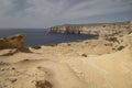 Beautiful shot of stunning rocky landscape surrounding Dwejra Bay, Malta