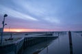 Beautiful shot of the sunset on the docks