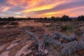 Beautiful shot of the sunset from Gujo de Galisteo natural landscape, Spain