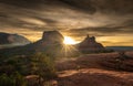 Beautiful shot of a sunset over Grand Canyon, Arizona Royalty Free Stock Photo
