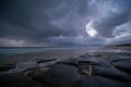 Beautiful shot at the Sunshine Coast of Queensland, Australia under storm clouds Royalty Free Stock Photo