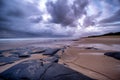 Beautiful shot at the Sunshine Coast of Queensland, Australia under storm clouds Royalty Free Stock Photo