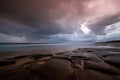 Beautiful shot at the Sunshine Coast of Queensland, Australia under storm clouds Royalty Free Stock Photo