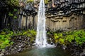 Beautiful shot of a Svartifoss waterfall Iceland Royalty Free Stock Photo