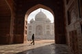 Beautiful shot of Taj Majal from a close building in Agra, India