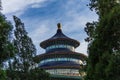 Beautiful shot of the Temple of Heaven in Dongcheng China under a blue sky