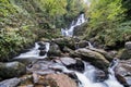 Beautiful shot of Torc waterfall in Killarney National park Ireland Royalty Free Stock Photo