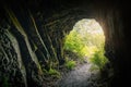 Beautiful shot from a tunnel, light at the end of a tunnel Royalty Free Stock Photo