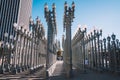 Beautiful shot of the Urban Light public art sculpture on a bright day in Los Angeles Royalty Free Stock Photo