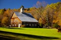 Beautiful shot of Vermont barn site of former Doscher Country School of Photography with autumn
