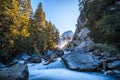 Beautiful shot of the Vernal Falls waterfall of Yosemite National Park in the USA Royalty Free Stock Photo