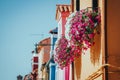 Beautiful shot of vibrant scenery around the streets of Burano, Venice, Italy Royalty Free Stock Photo