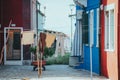 Beautiful shot of vibrant scenery around the streets of Burano, Venice, Italy Royalty Free Stock Photo