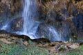 Beautiful shot of the water falling from the rocks in the Plitvice National Park in Croatia Royalty Free Stock Photo