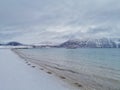 Beautiful shot of the winter in the Arctic region, Hillesoy, Kvaloya Island, Tromso, Norway Royalty Free Stock Photo