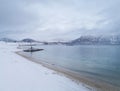 Beautiful shot of the winter in the Arctic region, Hillesoy, Kvaloya Island, Tromso, Norway Royalty Free Stock Photo