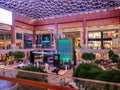Beautiful shot of Yas Mall interior design and lights in Abu Dhabi city