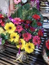 A beautiful show piece of flowers in a Buke Shop. Royalty Free Stock Photo