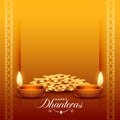 beautiful shubh dhanteras religious event background pray for money and prosperity