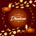 beautiful shubh dhanteras wishes background for goddess laxmi blessing