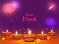 Beautiful Shubh Diwali poster or invitation card design.