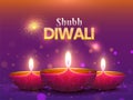 Beautiful Shubh Diwali poster or invitation card design.