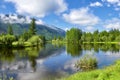 Beautiful Siberian small river in mountain valley