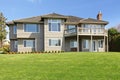 Beautiful siding house. View from backyard Royalty Free Stock Photo