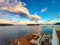 The beautiful sight from open stern deck of a cruise ship. Royalty Free Stock Photo