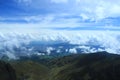 Beautiful sight of quito from the top of Rucu Pinchincha with a stunning cloudscape Royalty Free Stock Photo