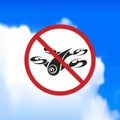 Beautiful sign forbidding flight drone.