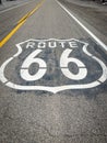 The beautiful sign of Route 66 on Mother Road