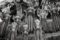 Beautiful Silbermann pipe organ in baroque church, Ebersmunster, Alsace