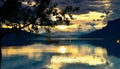 The beautiful, silent lake at dusk Royalty Free Stock Photo