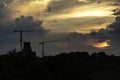 Beautiful Silhouette crane under construction building