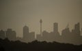 Silhouette photography of Sydney Cityscape view at sunset time. Royalty Free Stock Photo