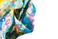 Beautiful silk colorful scarf closeup