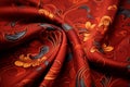 Beautiful silk fabric with flowers