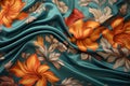 Beautiful silk fabric with flowers