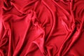 Beautiful silk fabric in red draped with small folds, soft flowing, luxury concept, wedding, copy space Royalty Free Stock Photo