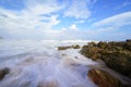 Beautiful silky smooth water at Yarada Beach, Visakhapatnam Royalty Free Stock Photo