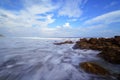 Beautiful silky smooth water at Yarada Beach, Visakhapatnam Royalty Free Stock Photo