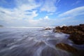 Beautiful silky smooth water at Yarada Beach, Visakhapatnam Royalty Free Stock Photo