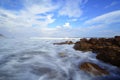 Beautiful silky smooth water at Yarada Beach, Visakhapatnam Royalty Free Stock Photo