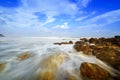 Beautiful silky smooth water at Yarada Beach, Visakhapatnam Royalty Free Stock Photo